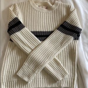 Knit Sweater with black and grey stripes
